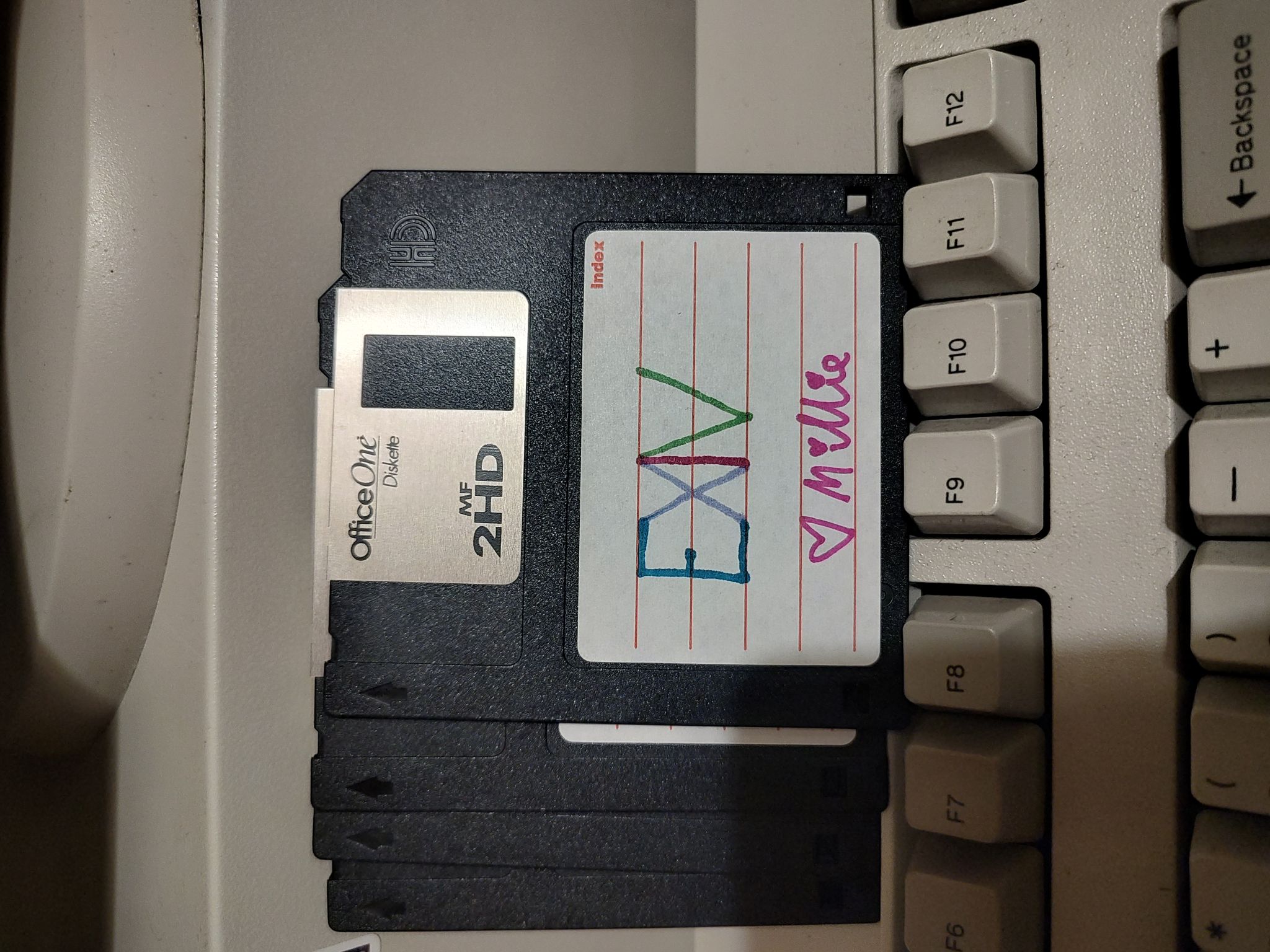 floppy disk labelled EXIV