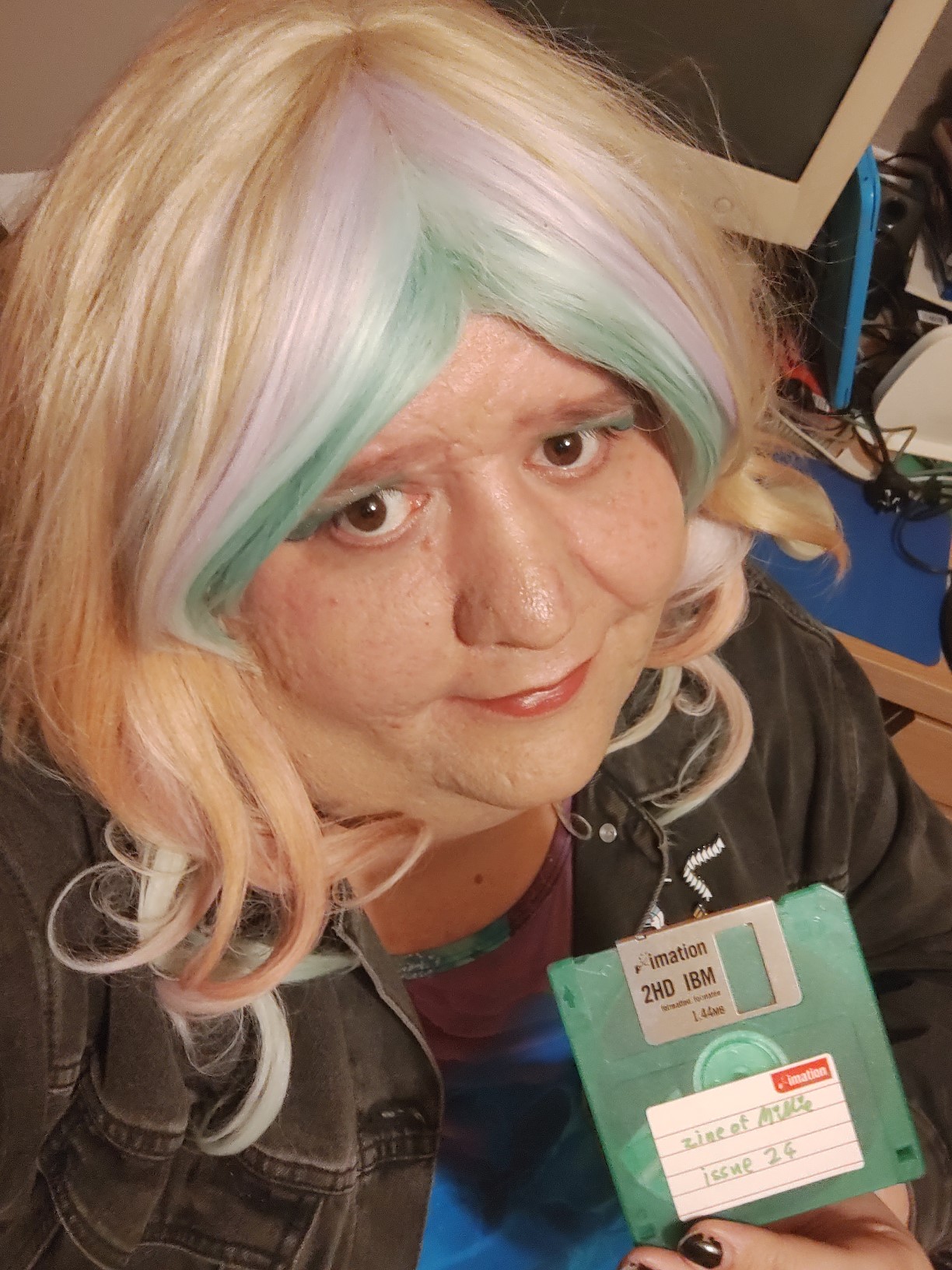 a photo of me holding the disk