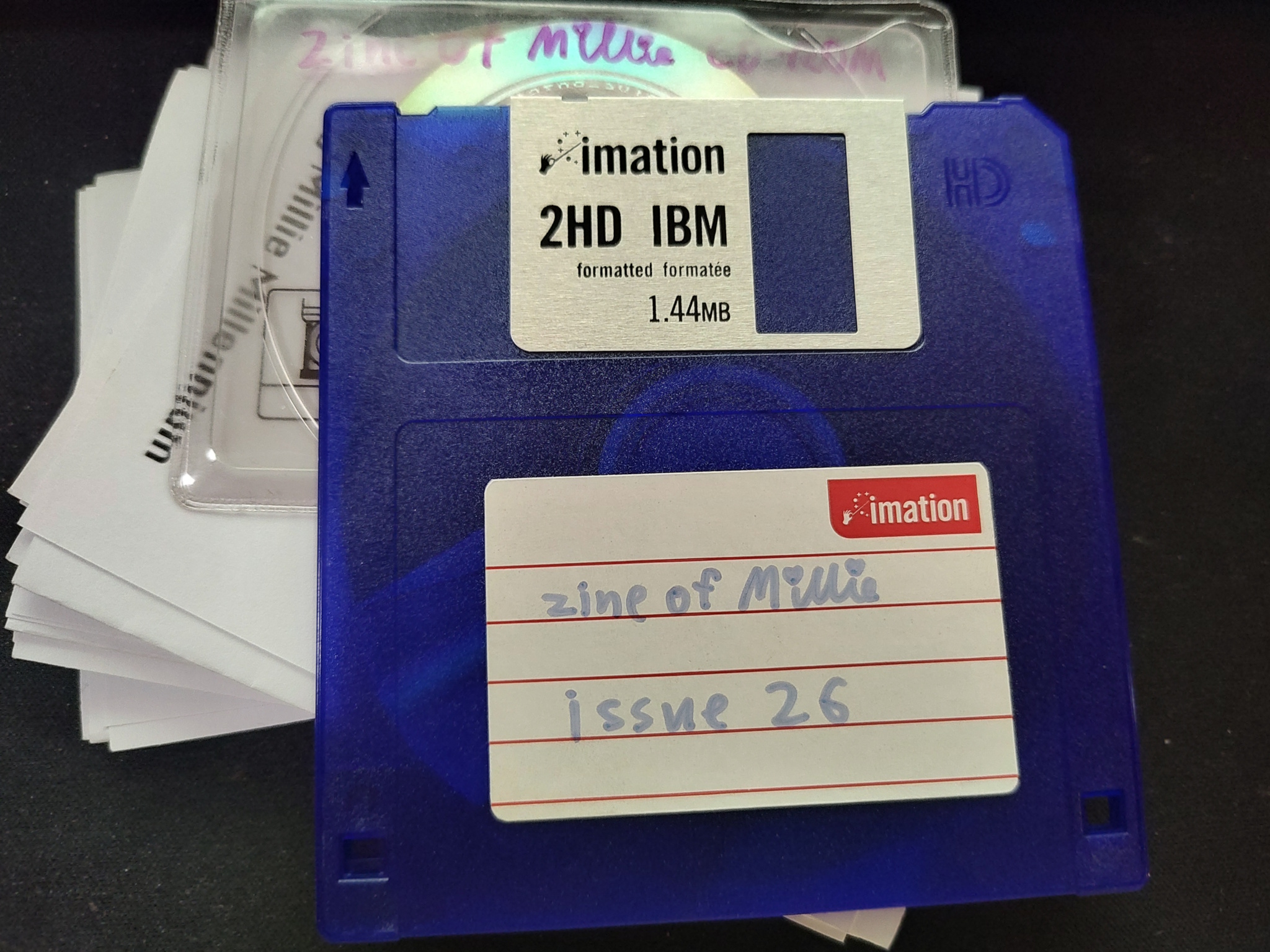 zine of Millie issue 26 on floppy disk